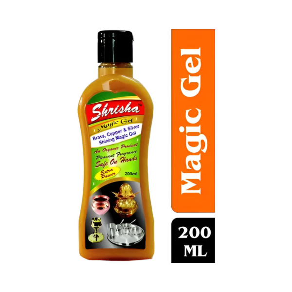 SHRISHA Magic Gel For Copper , Brass & Silver 200ML Pack of 3 Pcs Dish Cleaning Gel  (Lime, 3 x 200 ml)